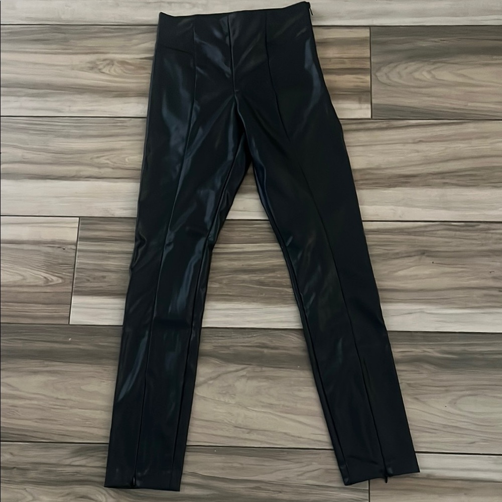 Good American Shiny Black Faux leather Pants